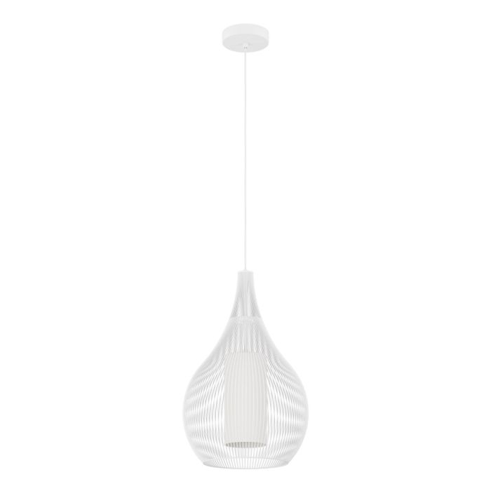 Razon 1 Light Pendant Large E27 40W White 900829N