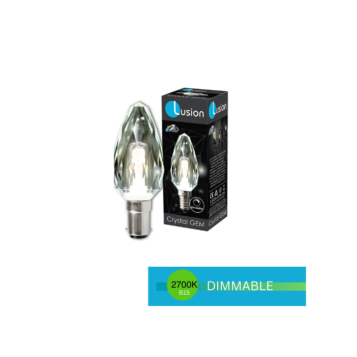 CANDLE CLEAR CRYSTAL 4W B15 DIMMABLE 2700K LUS20277