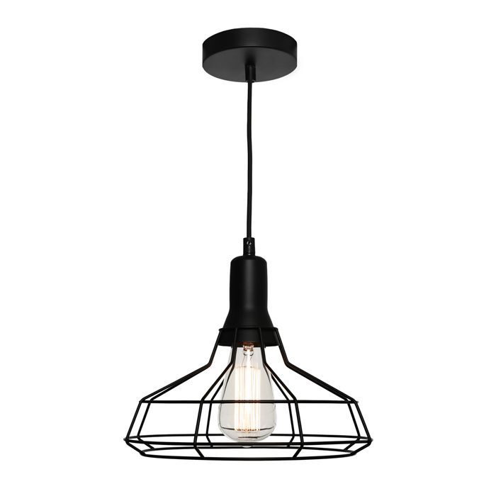 Cage 1lt Pendant Medium Black CAGE1PMED Cougar Lighting