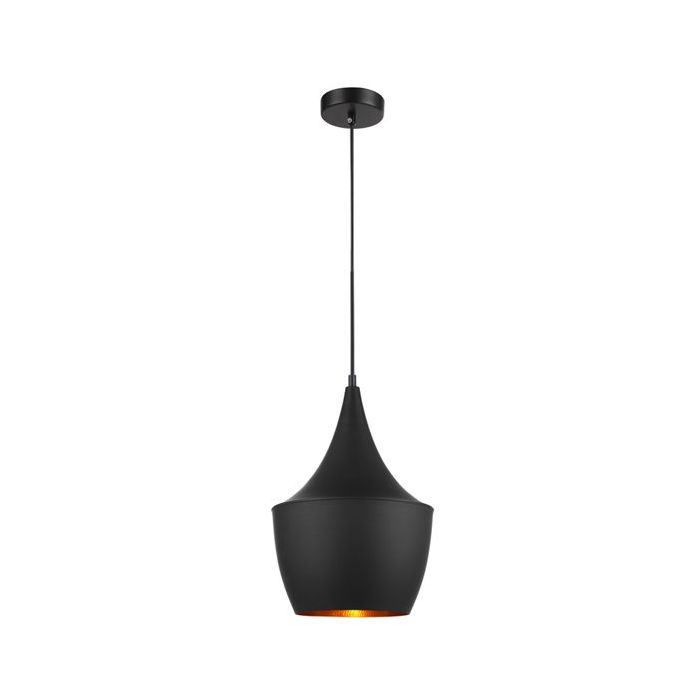 PENDANT ES 40W BLK ANGLED BELL CAVIAR5 Cla Lighting