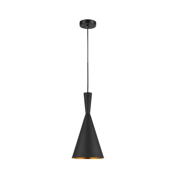 PENDANT ES 40W BLK CONE with gold dimpled CAVIAR6 Cla Lighting