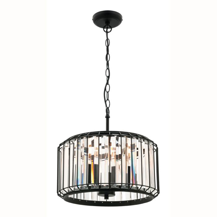 OLYMPIA 3 LIGHT PENDANT  (CE4123) MATT BLACK MERCATOR LIGHTING