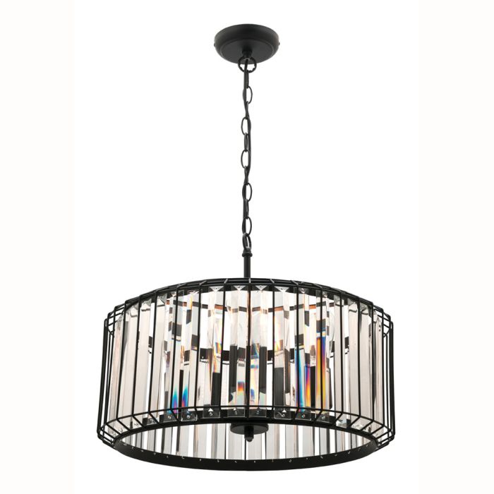 OLYMPIA 4 LIGHT PENDANT  (CE4124) MATT BLACK MERCATOR LIGHTING