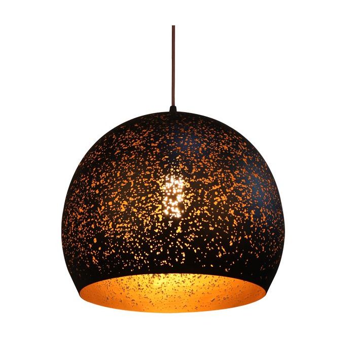 PENDANT ES 40W BLK Dome with Gold Interior CELESTE2 Cla Lighting