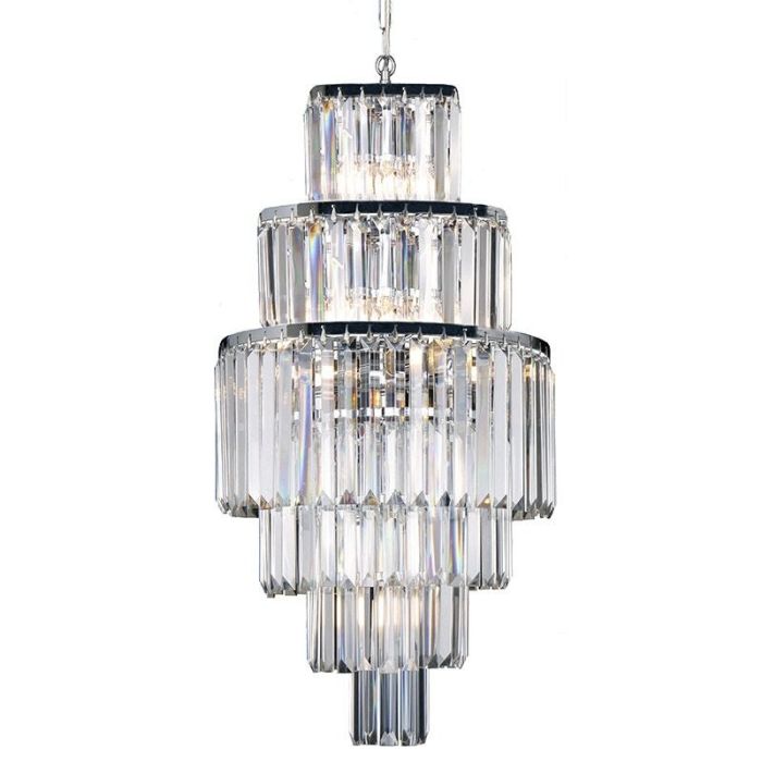 Celestial 6 Tier Chrome Crystal Pendant Chandelier