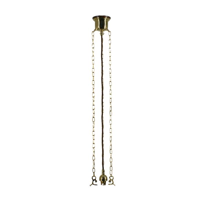 Standard 3 Chain & Cloth Cord Suspension - Polished Brass