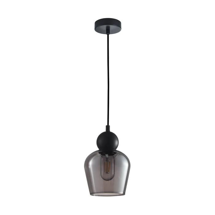 CHAMPAN Smokey Black Glass Ellipse Pendant Lights-CHAMPAN2