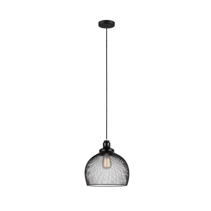 PENDANT ES 72W BLK LGE MESH WINE GLASS CHEVEUX4 Cla Lighting