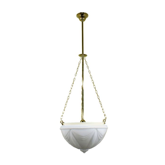 3 Chain & Clement Rod Pendant – Antique Brass - 14" Empire Opal Matt