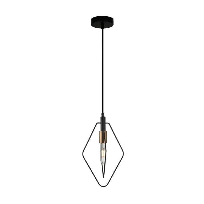 CONTOUR Black Wire Diamond Shape Pendant Light- CONTOUR3