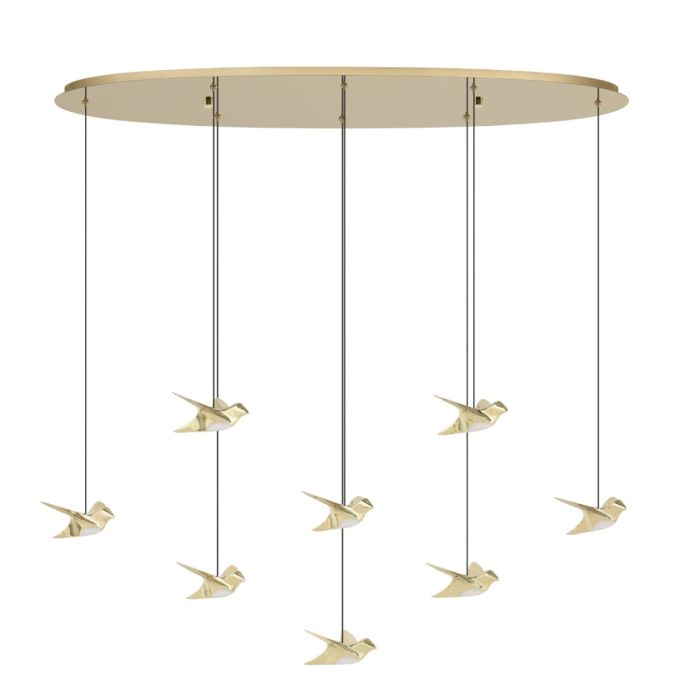 PARATEBUENO PENDANT LIGHT 8X3W LED 3000K BRASS ROUND 390397