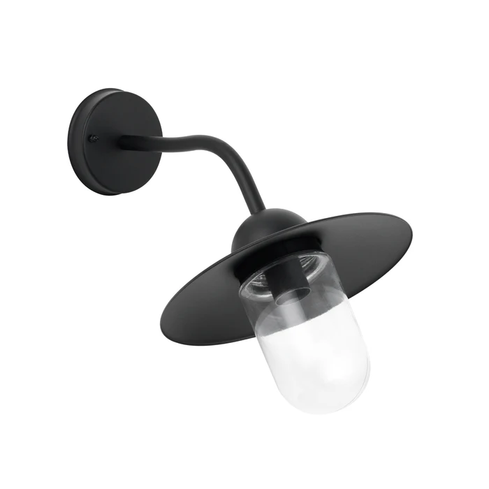 DEKSEL Matte Black Wall Light With Clear Glass DEKSEL04