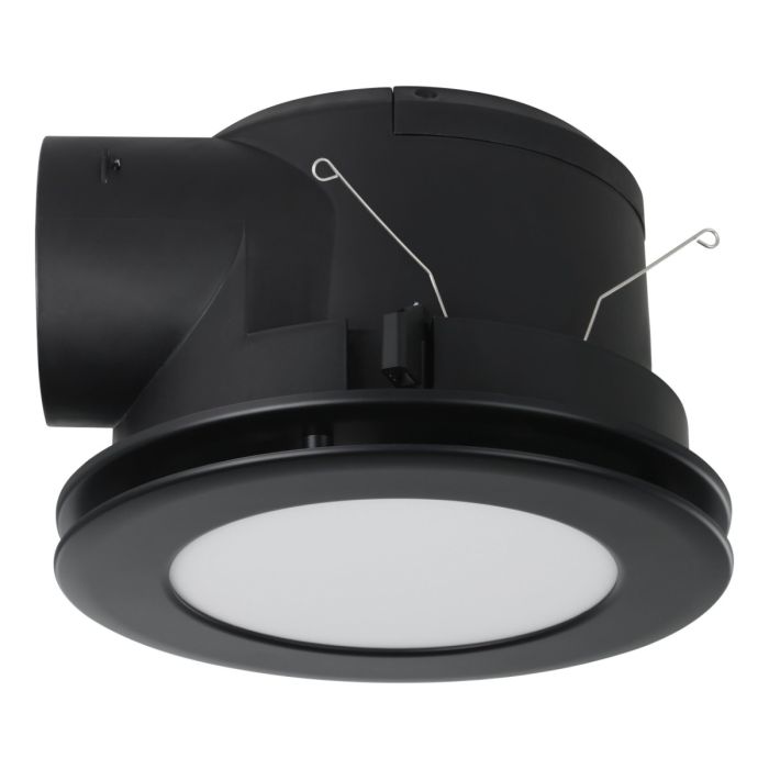 Samba Round Exhaust Fan With 10W LED Matt Black / Tri-Colour 206176N