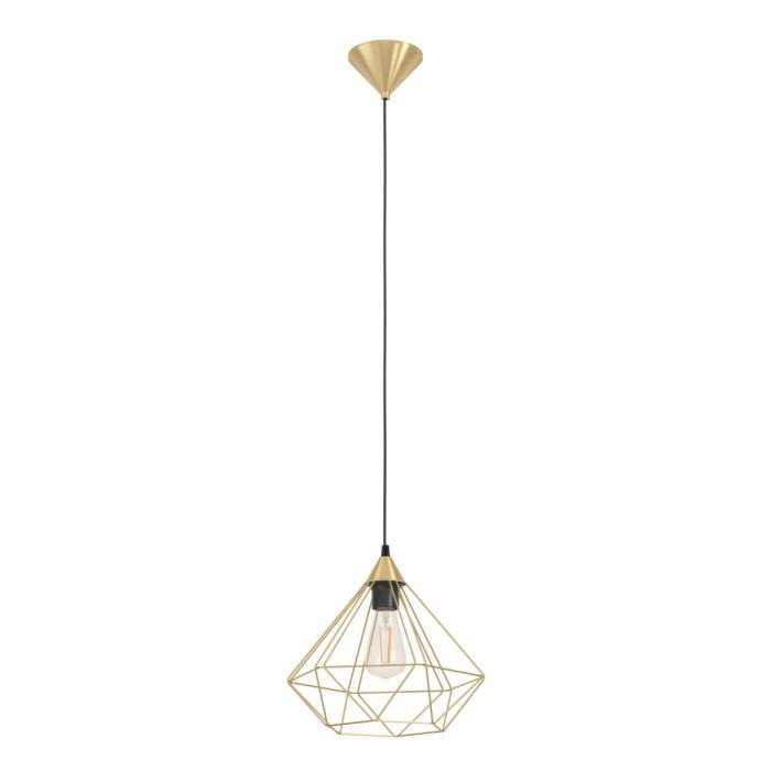 TARBES 1 LIGHT PENDANT 60W E27 BRUSH BRASS LARGE 43679N