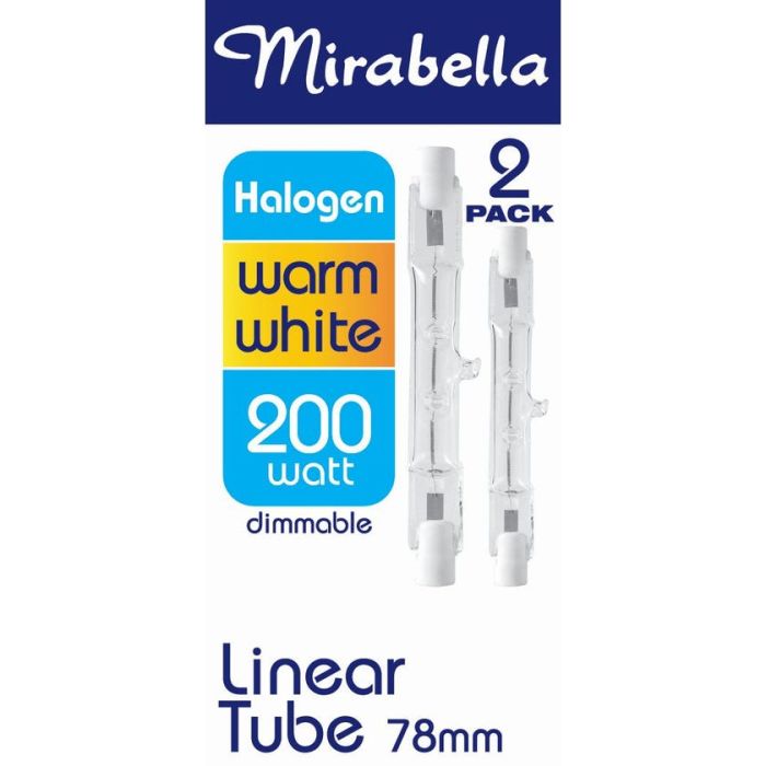 Mirabella Linear Eco Halogen Globe Warm White 200W 78mm - 2 Pack - EHALMI220078 