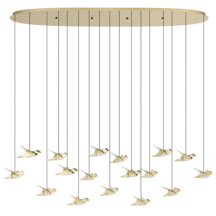 PARATEBUENO PENDANT LIGHT 17X3W LED 3000K BRASS OBLONG 390399