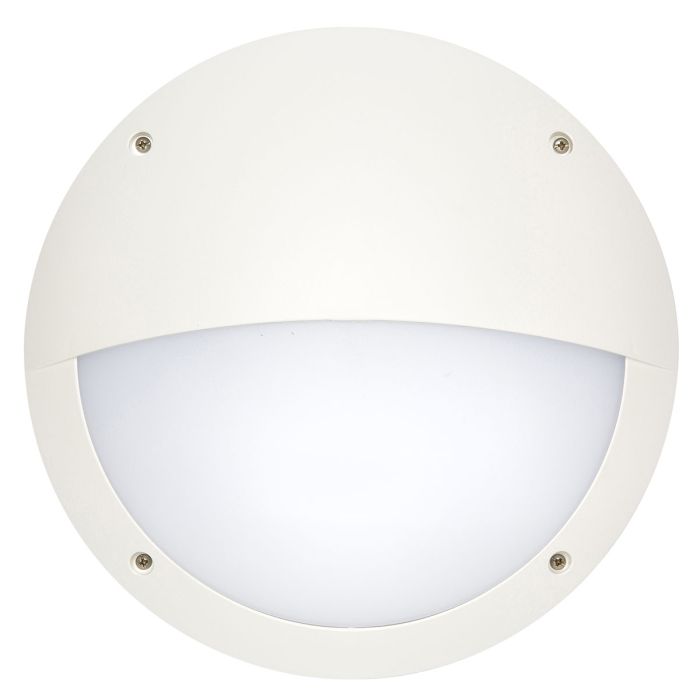 Hardey Led Vandal-proof Round Bunker Wall Light with Eyelid White -19973/05