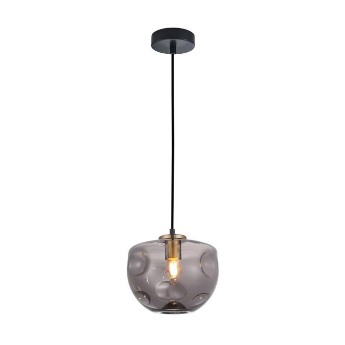 FOSSETTE Dimpled Smoked Mirror Effect Glass Pendant Light FOSSETTE3