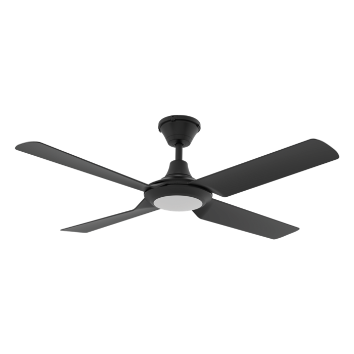 FRESCO 4 BLADE 52" DC IP66 CEILING FAN & LED LIGHT BLACK 60090