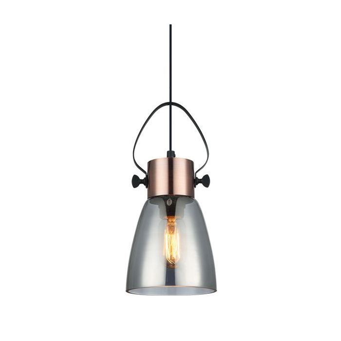 PENDANT ES 60W Copper Plate with smoke Glass FUMOSO2 Cla Lighting