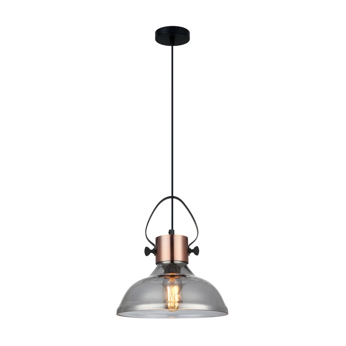 PENDANT ES 60W Copper Plate  with smoked Glass  FUMOSO3 Cla Lighting