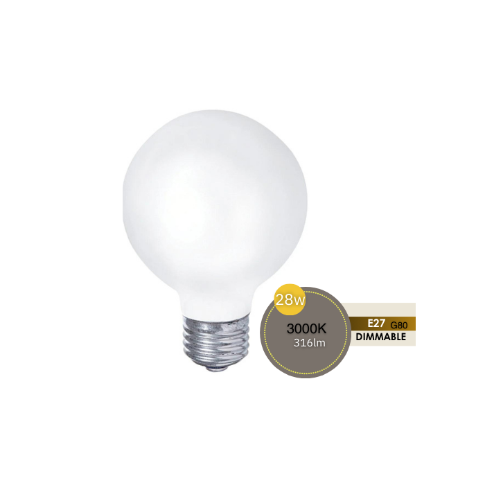 SPHERICAL 28W G80 ES OPAL HALOGEN LUS30303