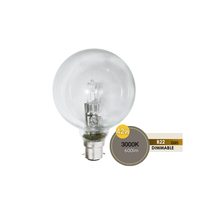 SPHERICAL 42W G95 BC CLEAR HALOGEN LUS30304