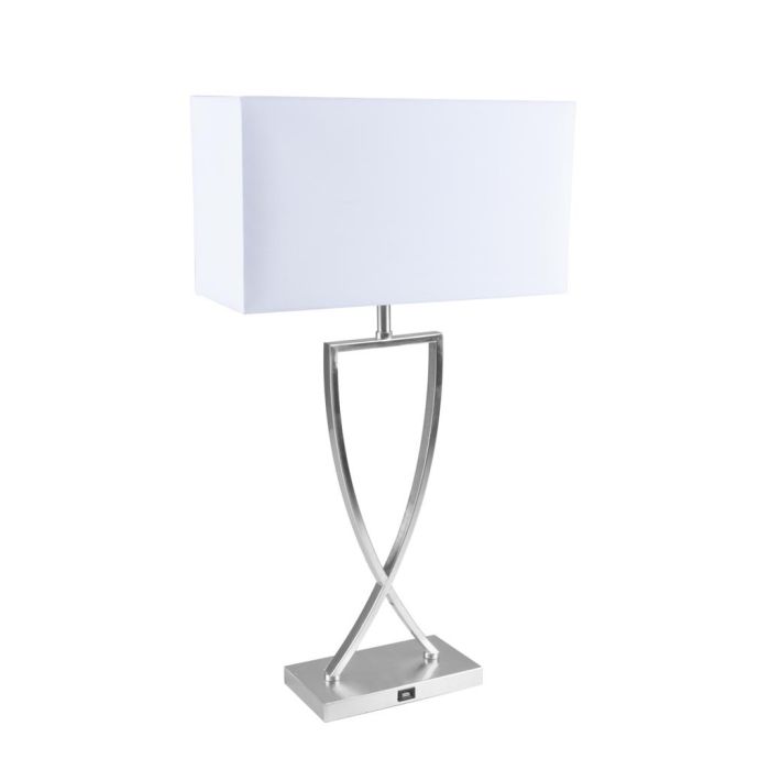 GIANA-TL TABLE LAMP USB 1XE27 240V SATIN CHROME 22543