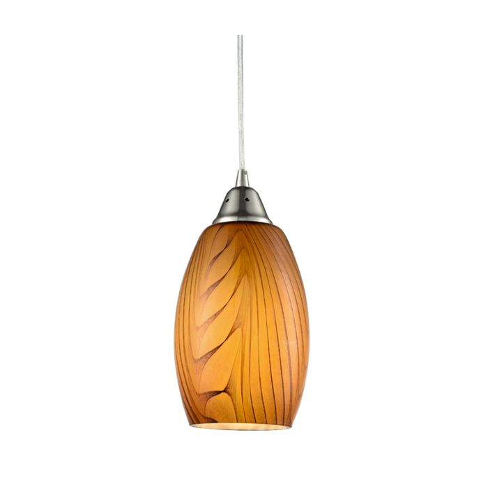 PENDANT ES 60W AMBER ELLIPSE (Hand blown glass)   GLAZE 5 CLA Lighting