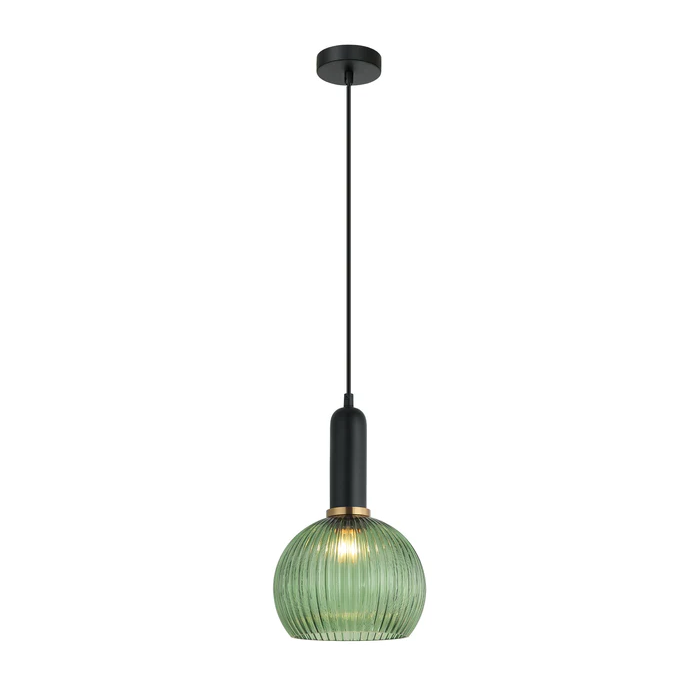 VINTAJ Green Wine Glass Shape Ribbed Glass Pendant Lights VINTAJ2