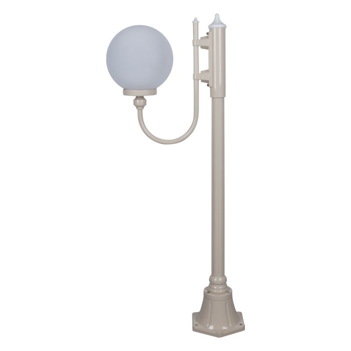 Lisbon 25cm Sphere Curved Arm Short Post Light Beige - 15674	