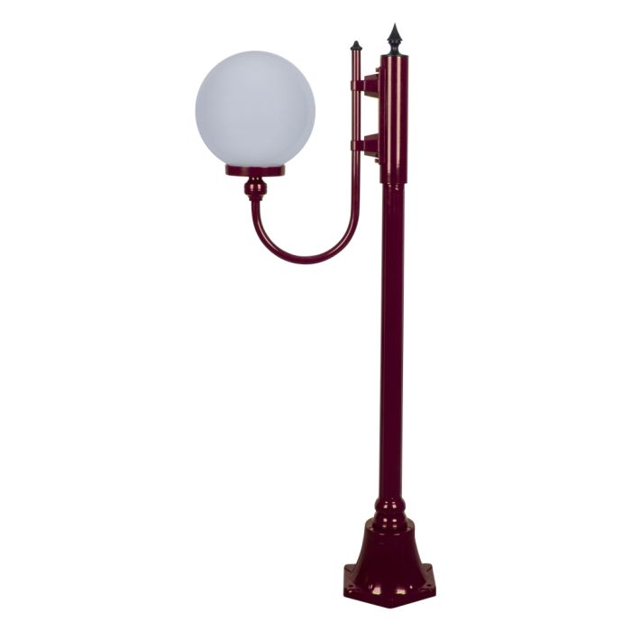 Lisbon 25cm Sphere Curved Arm Short Post Light Burgundy - 15676	