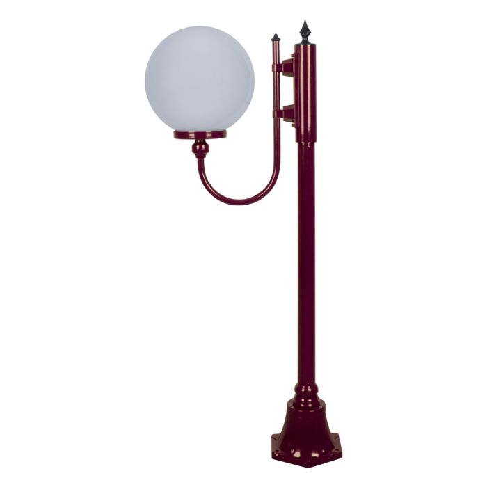 Lisbon 30cm Sphere Curved Arm Short Post Light Burgundy - 15682