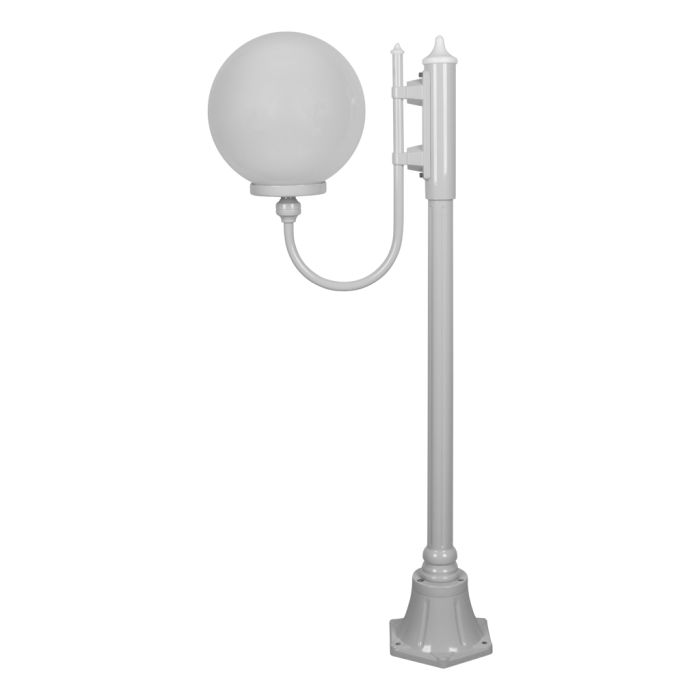 Lisbon 30cm Sphere Curved Arm Short Post Light White - 15685