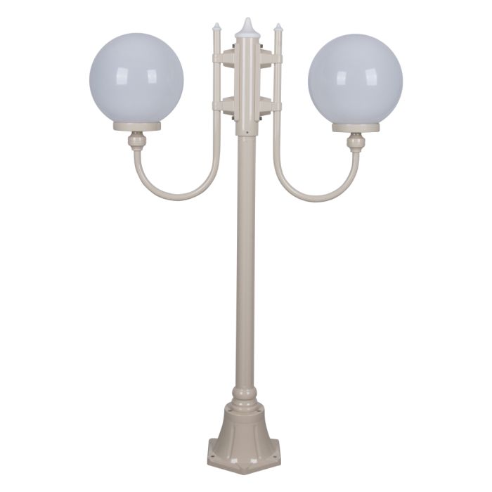 Lisbon Twin 25cm Spheres Curved Arms Short Post Light Beige - 15686	