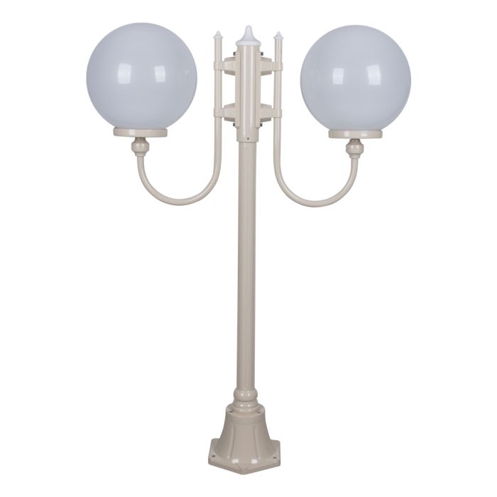 Lisbon Twin 30cm Spheres Curved Arms Short Post Light Beige - 15692	