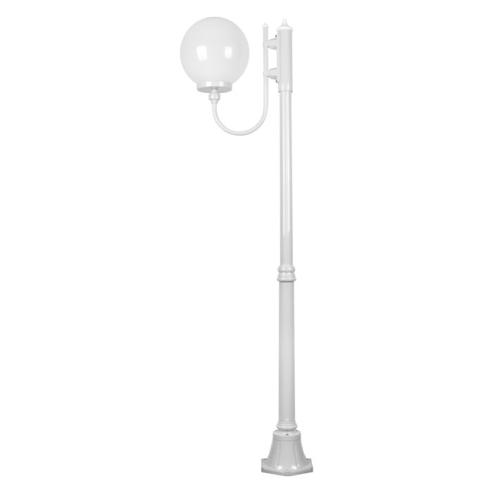 Lisbon 30cm Sphere Curved Arm Medium Post Light White - 15709	