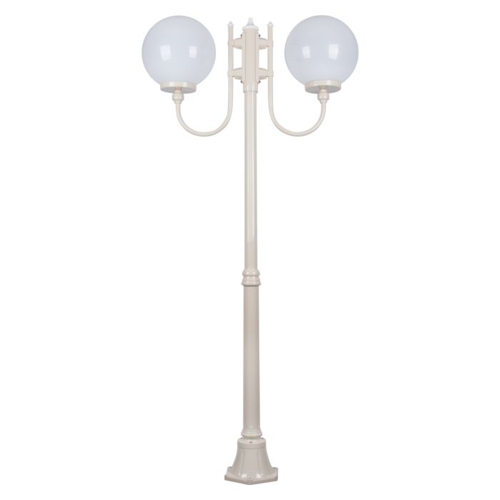 Lisbon Twin 30cm Sphere Curved Arms Medium Post Light Beige - 15716