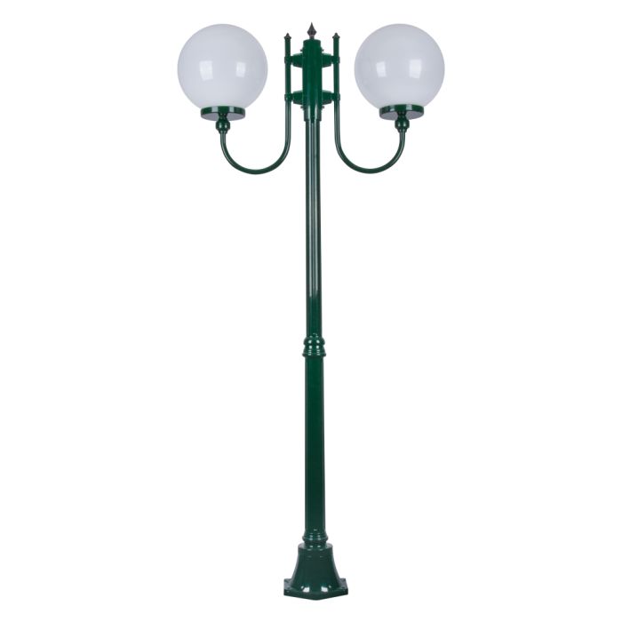 Lisbon Twin 30cm Sphere Curved Arms Medium Post Light Green - 15719	