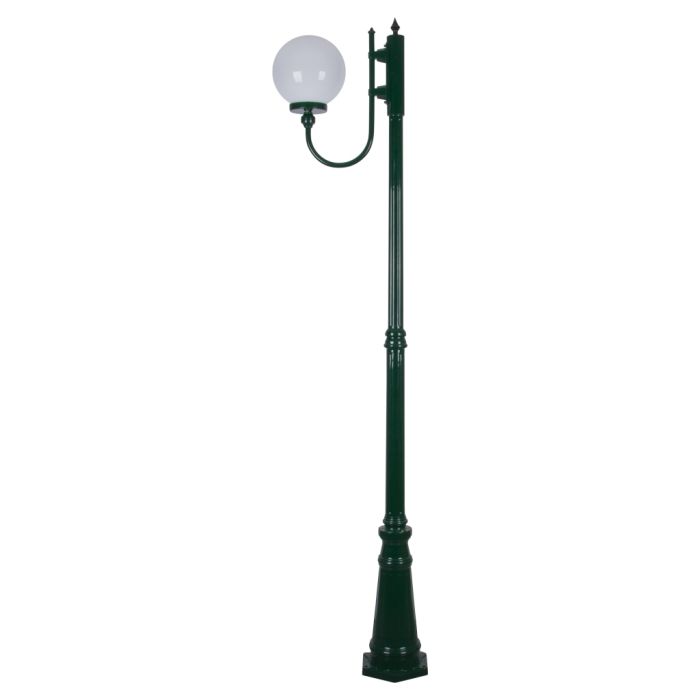 Lisbon 25cm Sphere Curved Arm Tall Post Light Green - 15725	