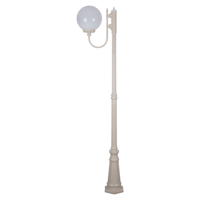 Lisbon 30cm Sphere Curved Arm Tall Post Light Beige - 15728	