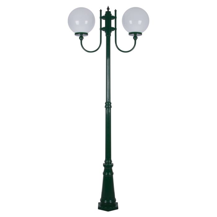 Lisbon Twin 30cm Sphere Curved Arms Tall Post Light Green - 15743	