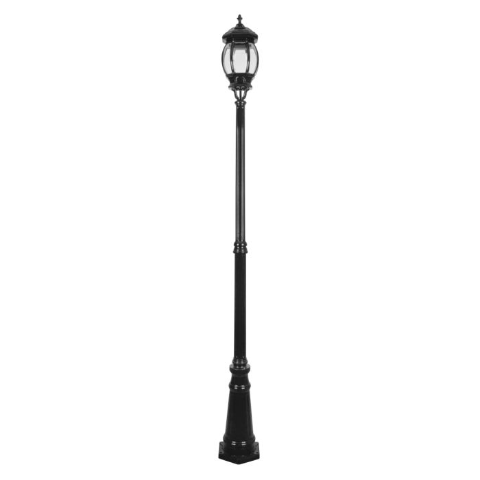 Vienna Three Head Curved Arm Tall Post Light Black - 16011	