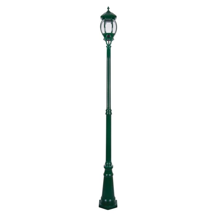 Vienna Three Head Curved Arm Tall Post Light Green - 16013	