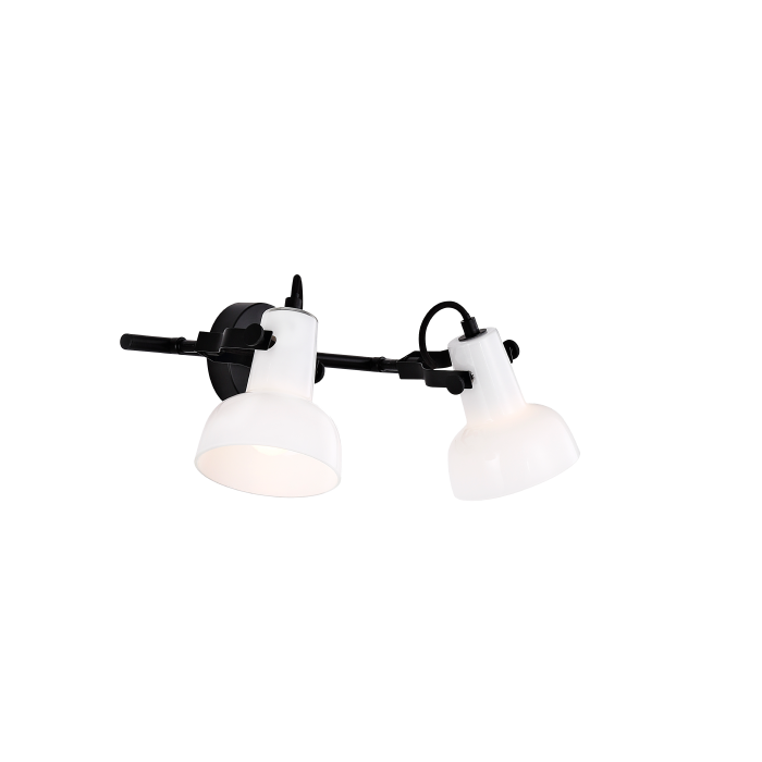 Parson Spot Glass 2 Lights Metal Black Opal- 47110003