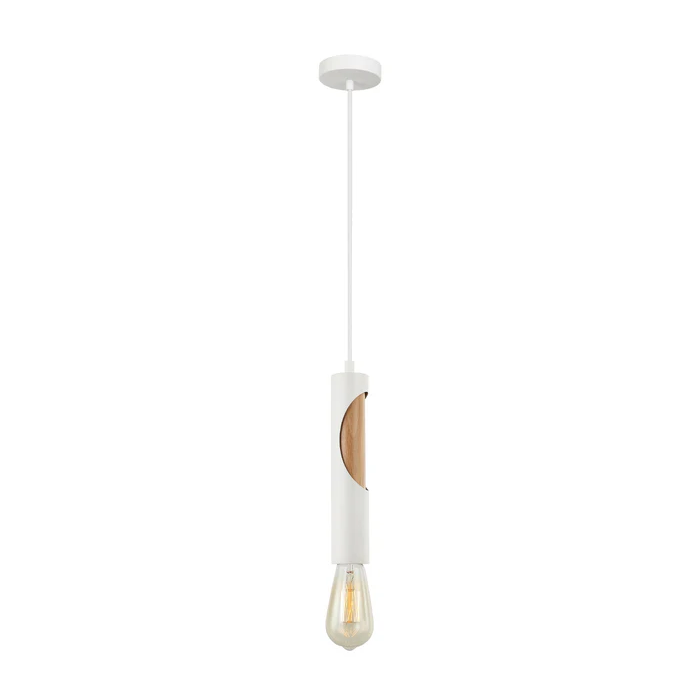 IDA Interior Iron & Blonde Wood Tube Pendant Lights IDA2