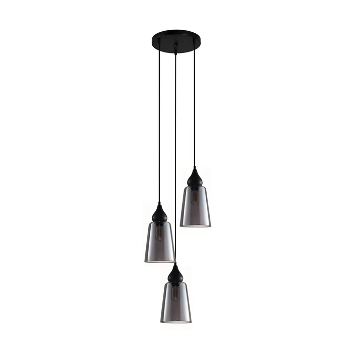 JEREZ Modern Ellipse Glass Flat Top 3 Pendant Lights Round JEREZ2X3R