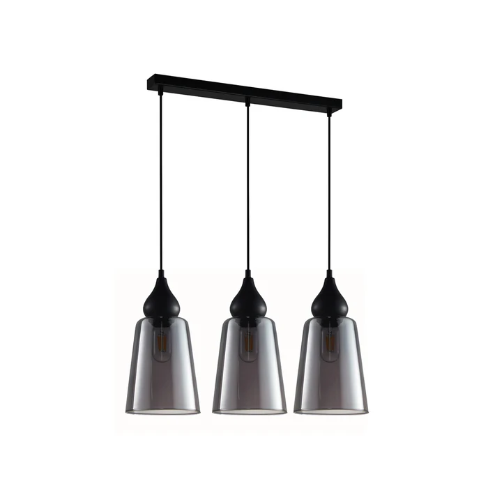 JEREZ Modern Ellipse Glass Flat Top 3 Pendant Lights JEREZ2X3S