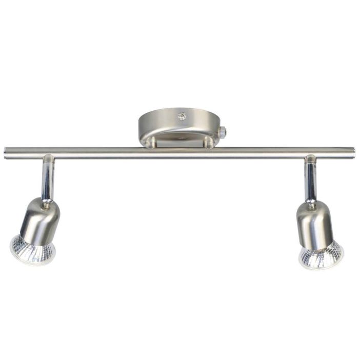 Avenue 2 light Spot bar Metal Brushed steel - 73561132