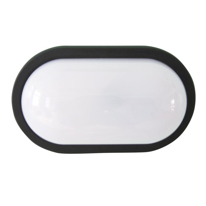 KOMBI LED OVAL Double Insulated Bulkhead BLACK 4000K - LF7551BK